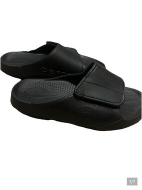 Oofos Sandals OOahh Sport Flex Slides Mens Size 14 Matte Black Recovery